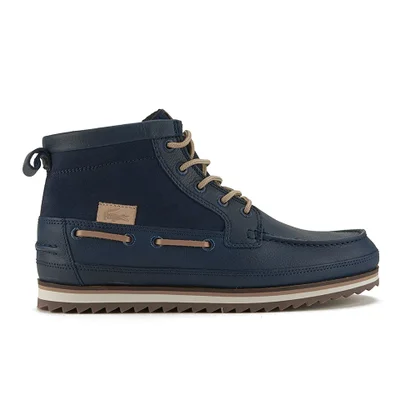 Lacoste Men's Sauville Mid 8 Leather/Suede Chukka Boots - Navy