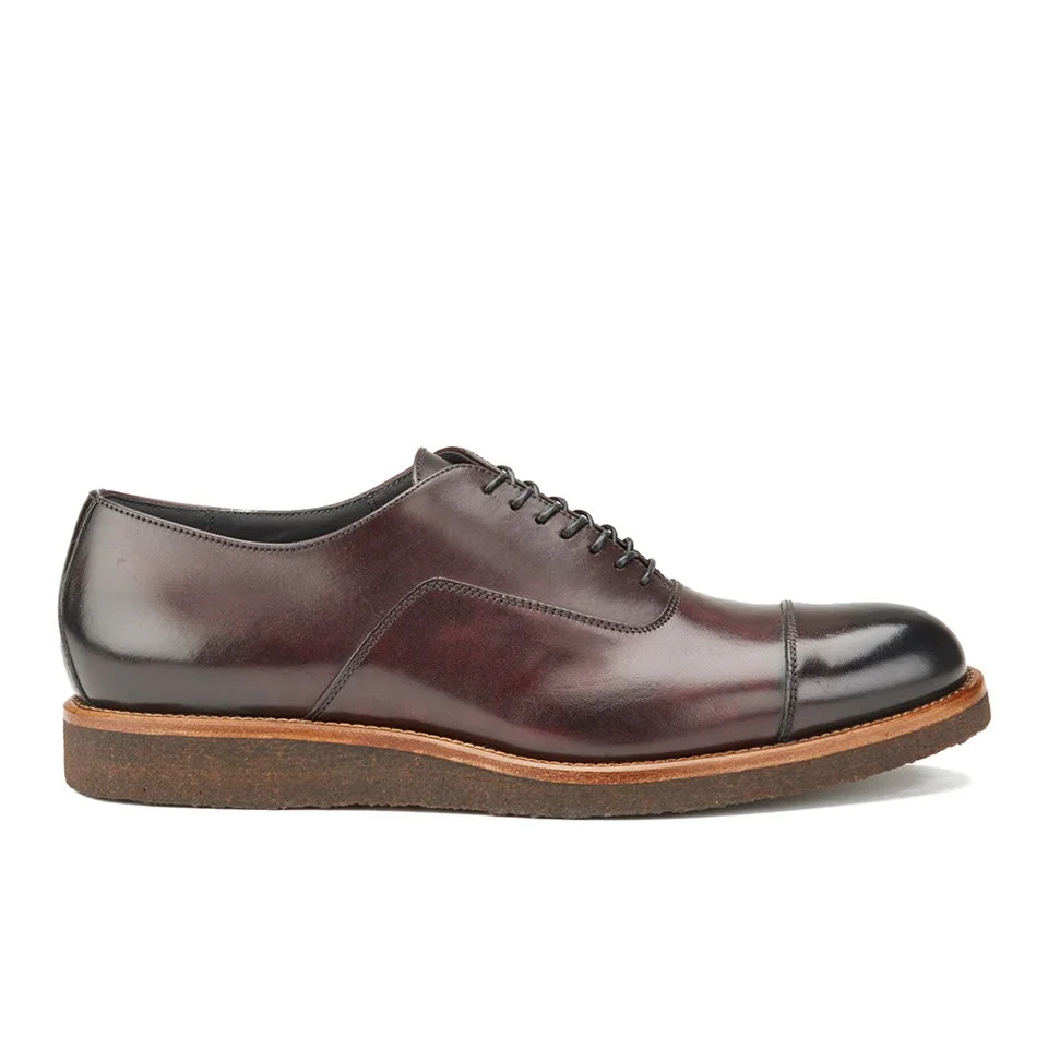 BOSS Hugo Boss Men's Aspin Leather Toe Cap Shoes - Dark Red Image 1