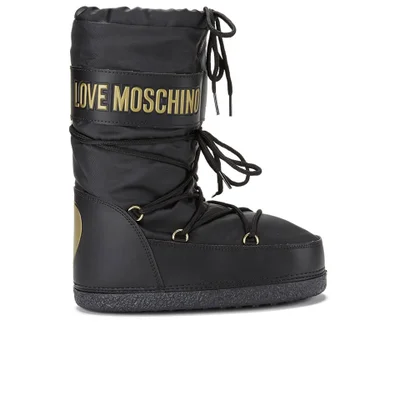 Love Moschino Women's Ribbed Moon Boots - Black