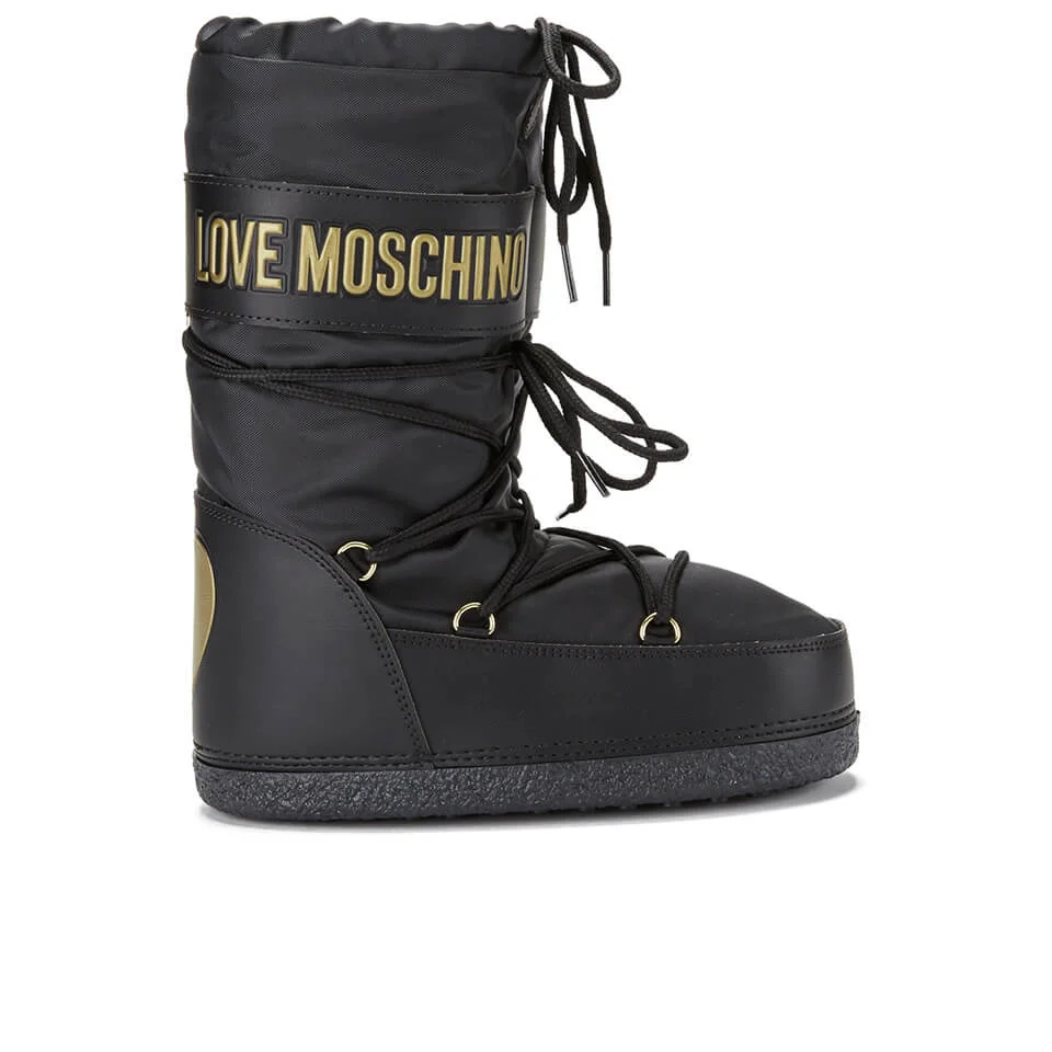 Love Moschino Women's Ribbed Moon Boots - Black Image 1