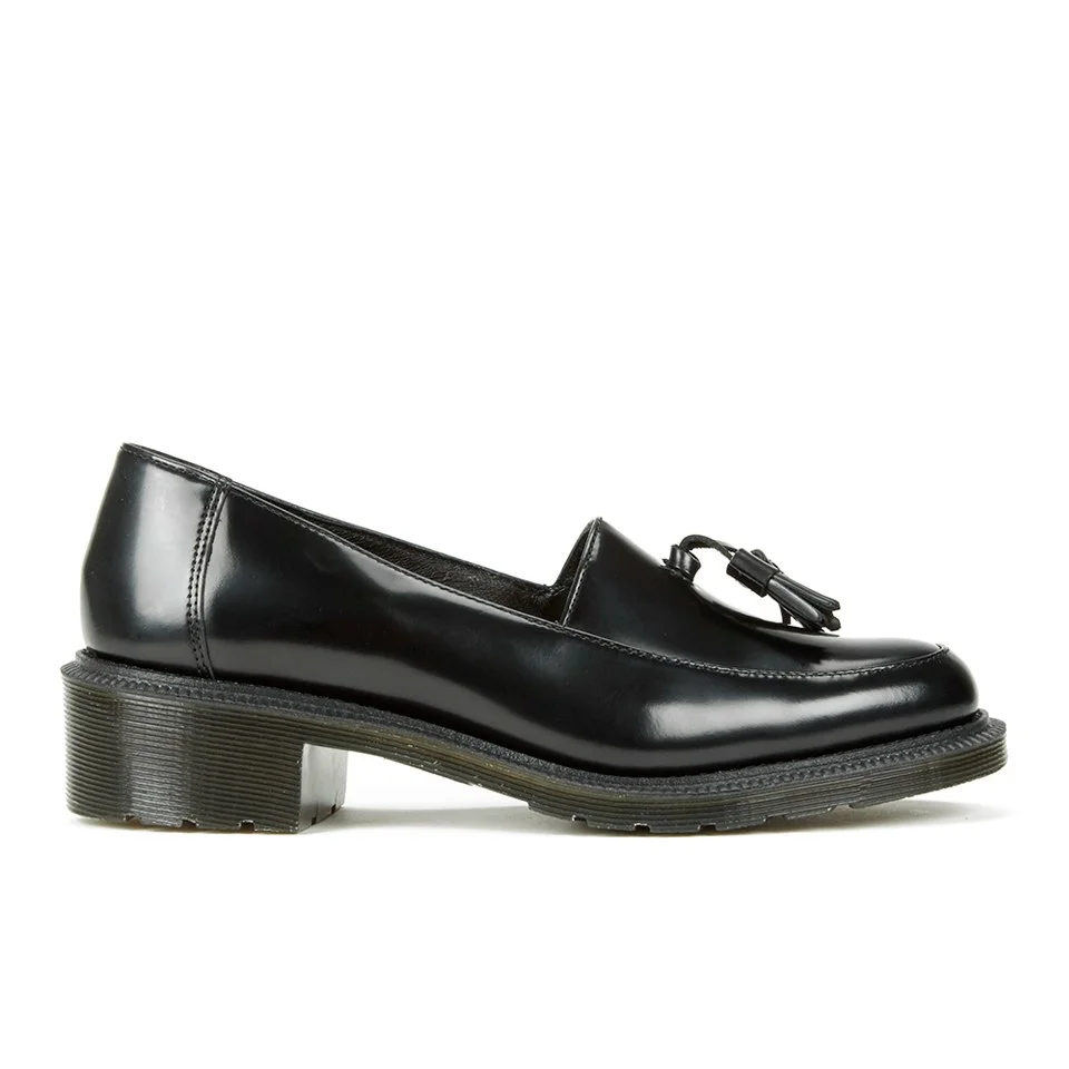 Dr. Martens Women's Adelaide Favilla Polished Smooth Leather Tassel Slip On Shoes - Black Image 1
