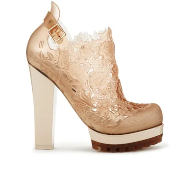 Alexandre Herchcovitch for Melissa Women's Flower Heeled Shoe Boots - Champagne