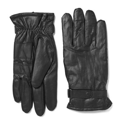 Barbour Men's Burnished Leather Thinsulate Gloves - Black