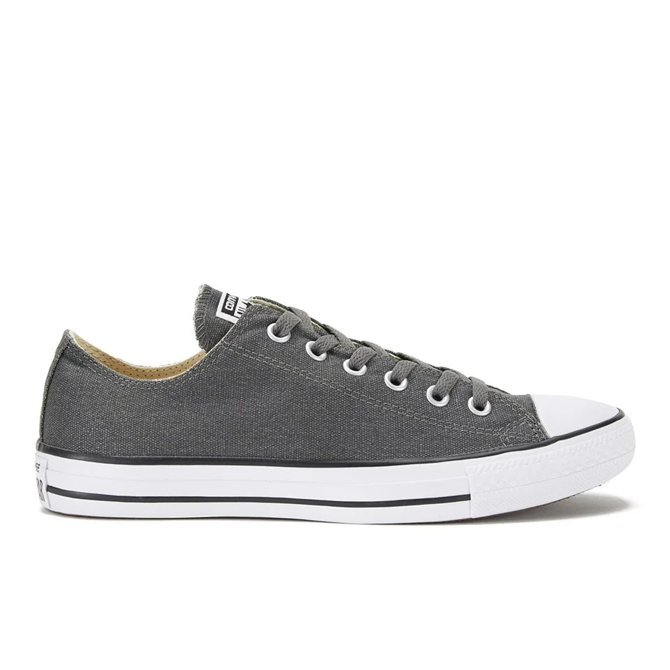 Converse Men's Chuck Taylor All Star Coated Canvas Wash Ox Trainers - Thunder/Black/White Image 1
