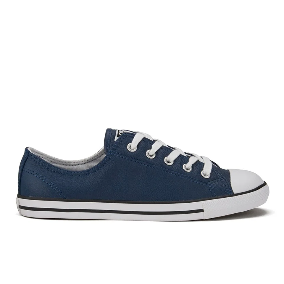 Converse Women's Chuck Taylor All Star Dainty Seasonal Leather Ox Trainers - Nighttime Navy/White/White Image 1