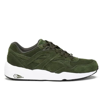 Puma Men's R698 Allover Suede Trainers - Forest Night