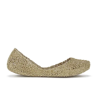 Melissa Women's Campana Papel 15 Ballet Flats - Soft Gold Glitter