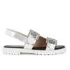 Opening Ceremony Women's Mirror Leather Double Strap Sandals - Silver - Image 1