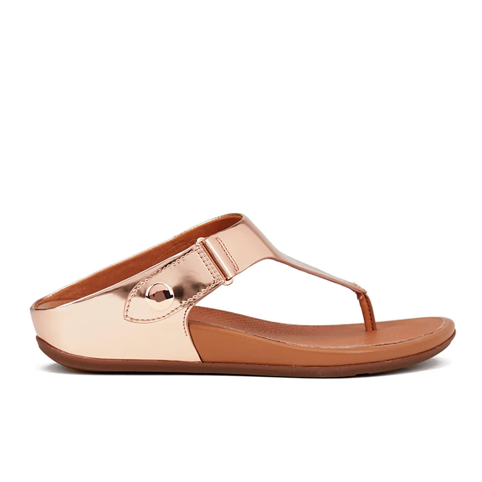 FitFlop Women's Gladdie Metallic Toe-Post Sandals - Rose Gold Image 1