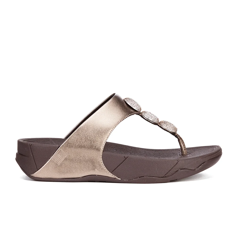 FitFlop Women's Petra Sugar Leather Toe Post Sandals - Bronze Image 1