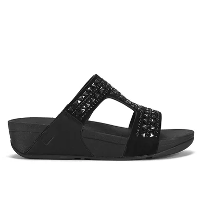 FitFlop Women's Carmel Slide Suede Sandals - All Black