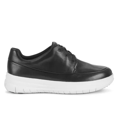 FitFlop Women's Sporty-Pop Leather Sneaker Trainers - Black/White