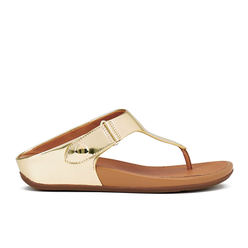 FitFlop Women's Gladdie Metallic Toe-Post Sandals - Pale Gold Image 1