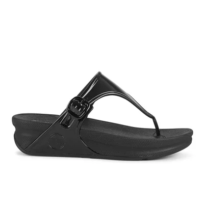 FitFlop Women's Superjelly Toe Post Sandals - All Black