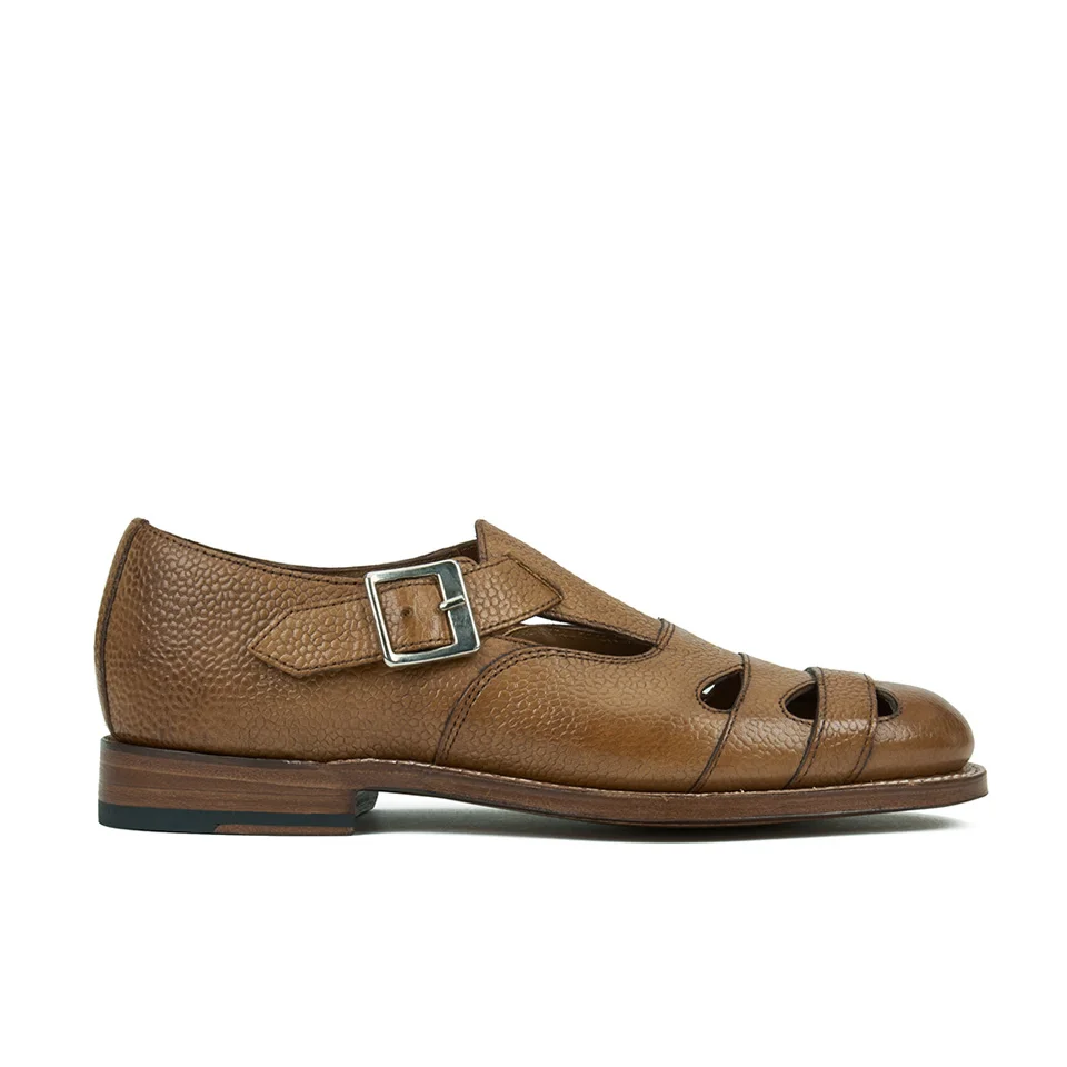 Grenson Women's Briony Grain Leather Cut-out Buckle Flats - Tan Image 1