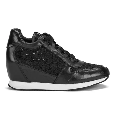 Ash Women's Dream Lace Wedged Trainers - Black