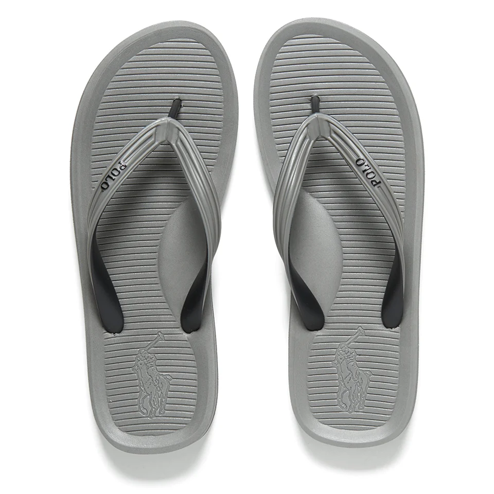 Polo Ralph Lauren Men's Whittlebury Flip Flops - Grey/ Black Image 1