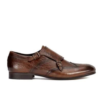 Hudson London Men's Castleton Leather Monk Shoes - Tan