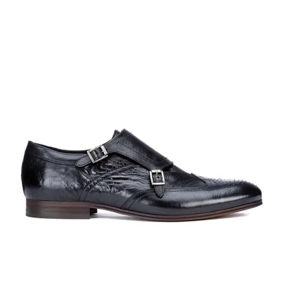 Hudson London Men's Castleton Leather Monk Shoes - Black