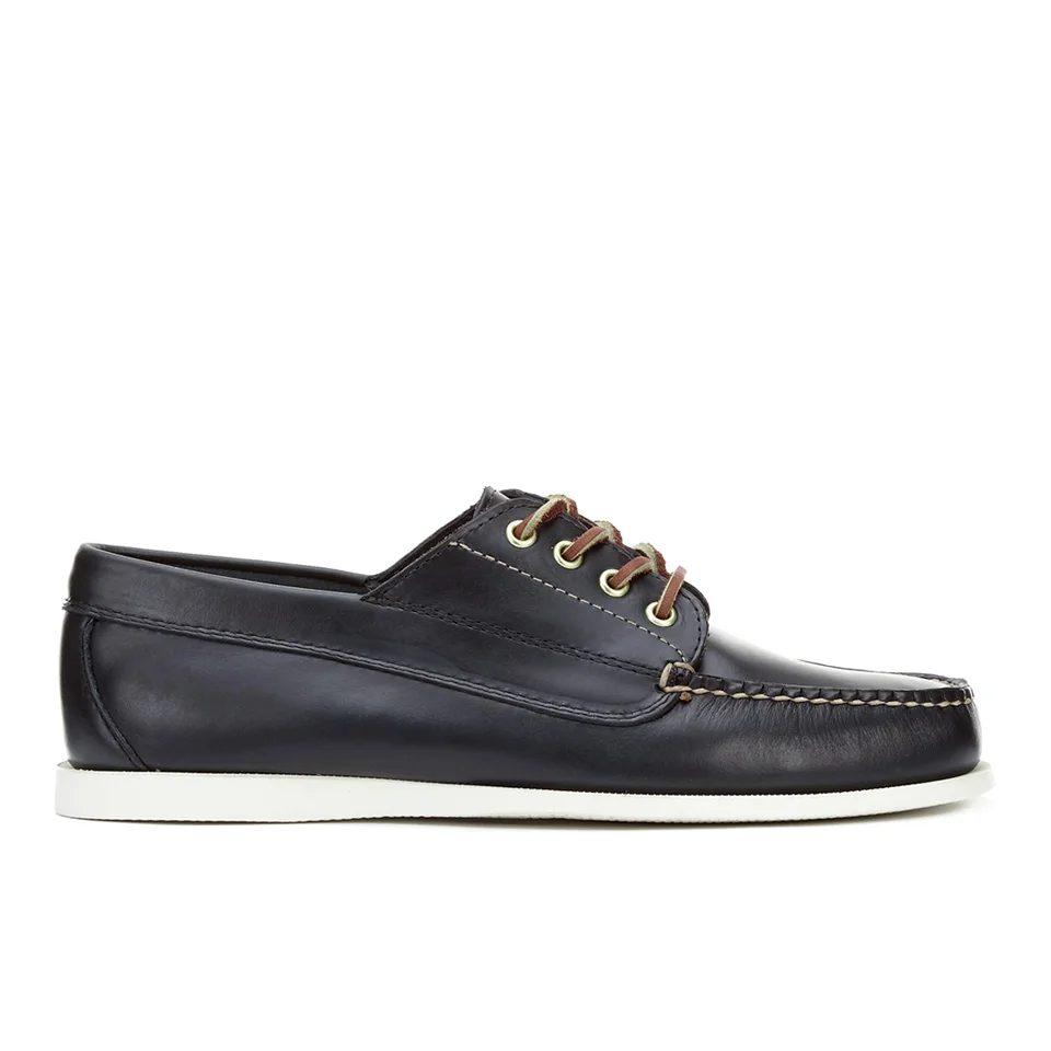 G.H Bass & Co. Men's Camp Moc Jackman Pull Up Leather Boat Shoes - Navy Image 1