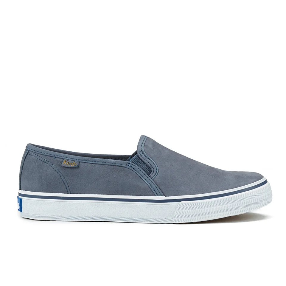 Keds Women's Double Decker Washed Leather Slip On Trainers - Navy Image 1