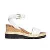 See By Chloé Women's Leather Wedged Sandals - White - Image 1