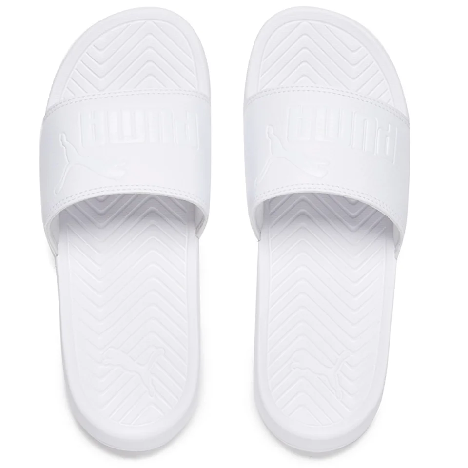 Puma Popcat Slide Sandals - Triple White Image 1