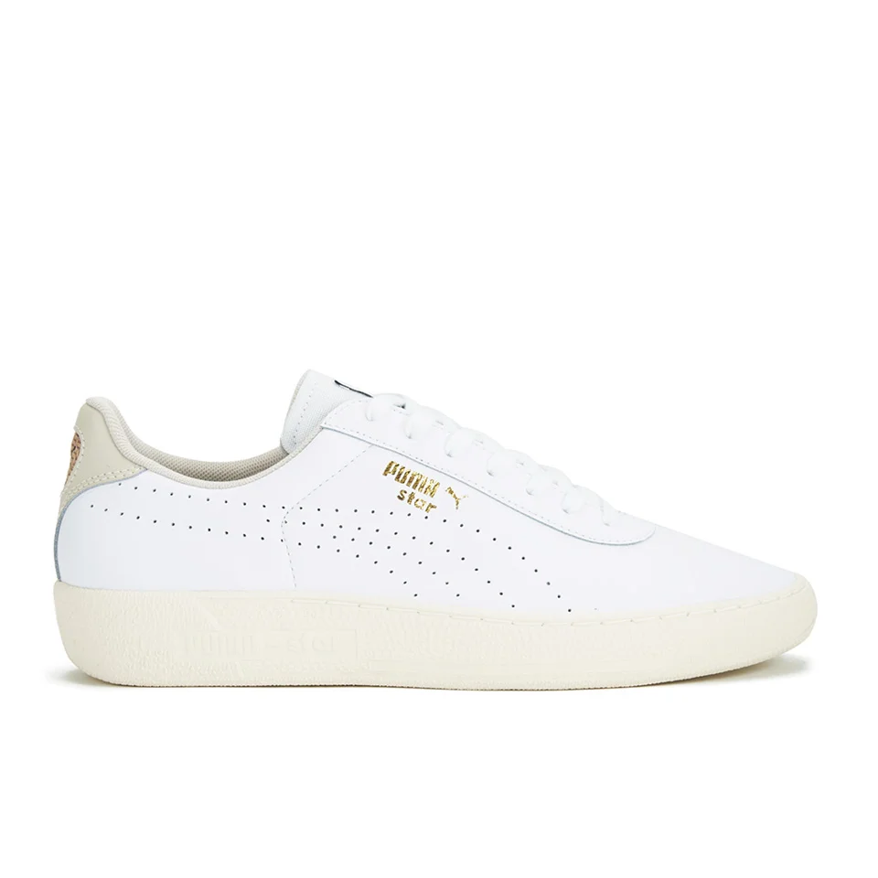 Puma Men's Tennis Star Crafted Leather Low Top Trainers - White Image 1