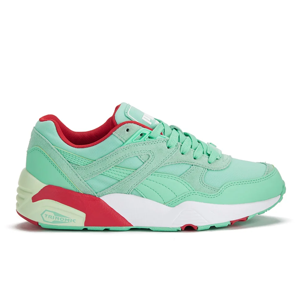 Puma Women's R698 Filtered Low Top Trainers - Green/Red Image 1