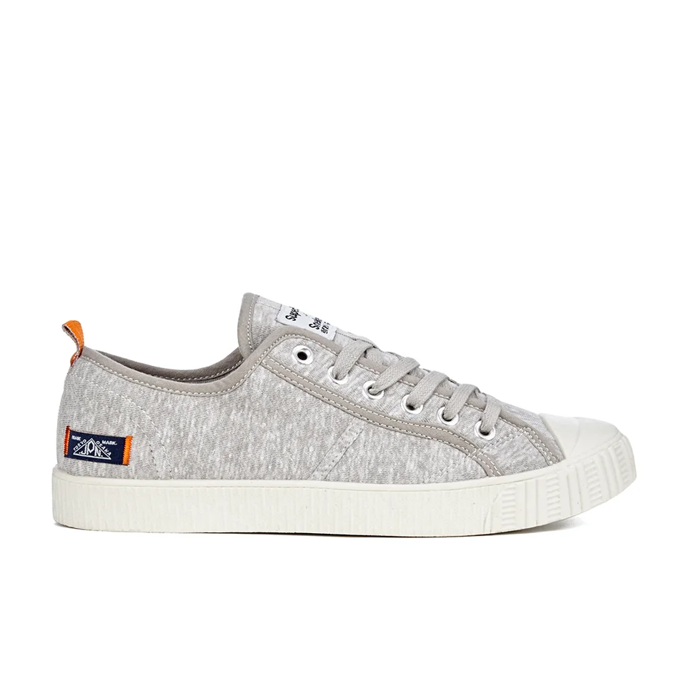 Superdry Men's Super Sneaker Low Top Trainers - Light Grey Marl/Off White Image 1