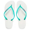 Havaianas Women's Slim Logo Flip Flops - White/Lake Green - Image 1