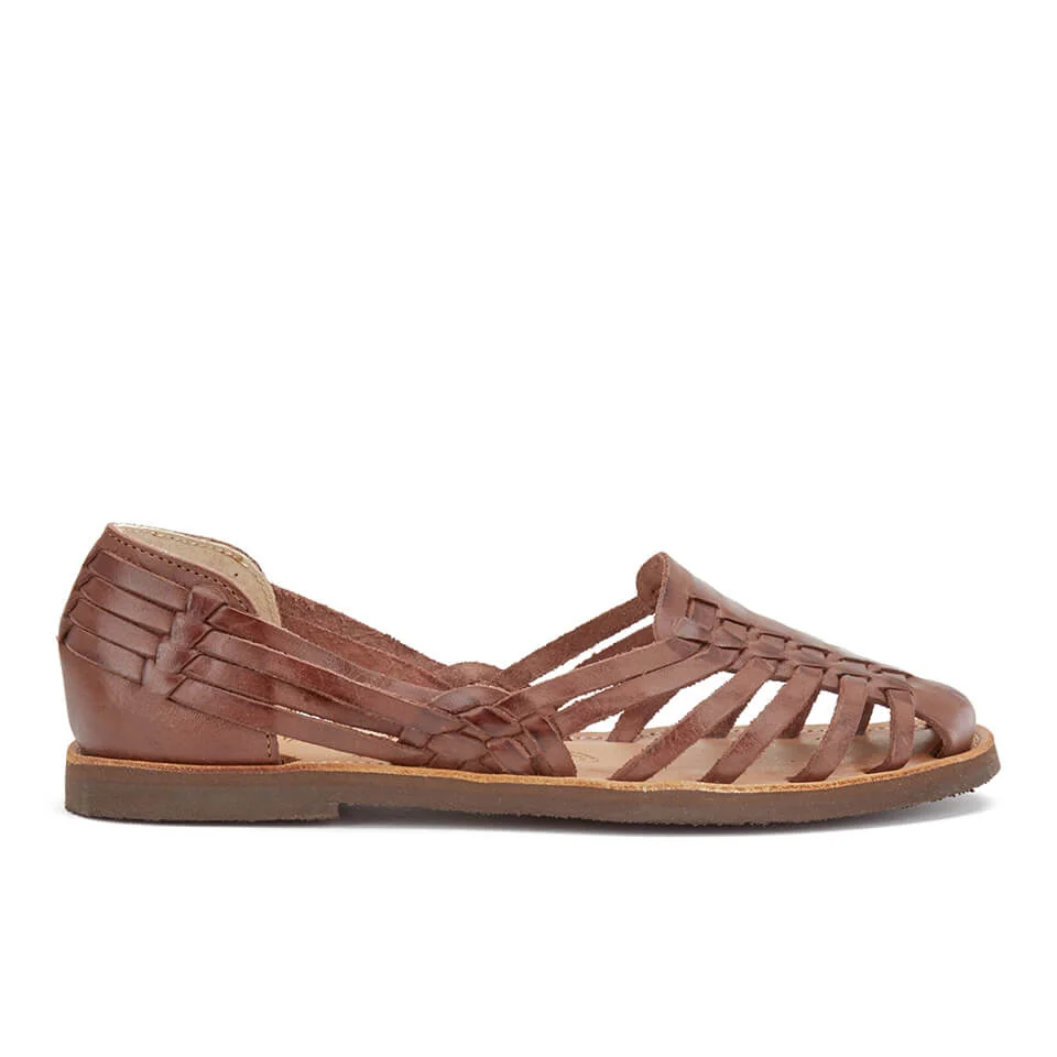 Chamula Women's D.F Slip-On Leather Sandals - Dark Brown Image 1