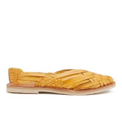 Chamula Women's Maria Sling Back Leather Sandals - Yellow