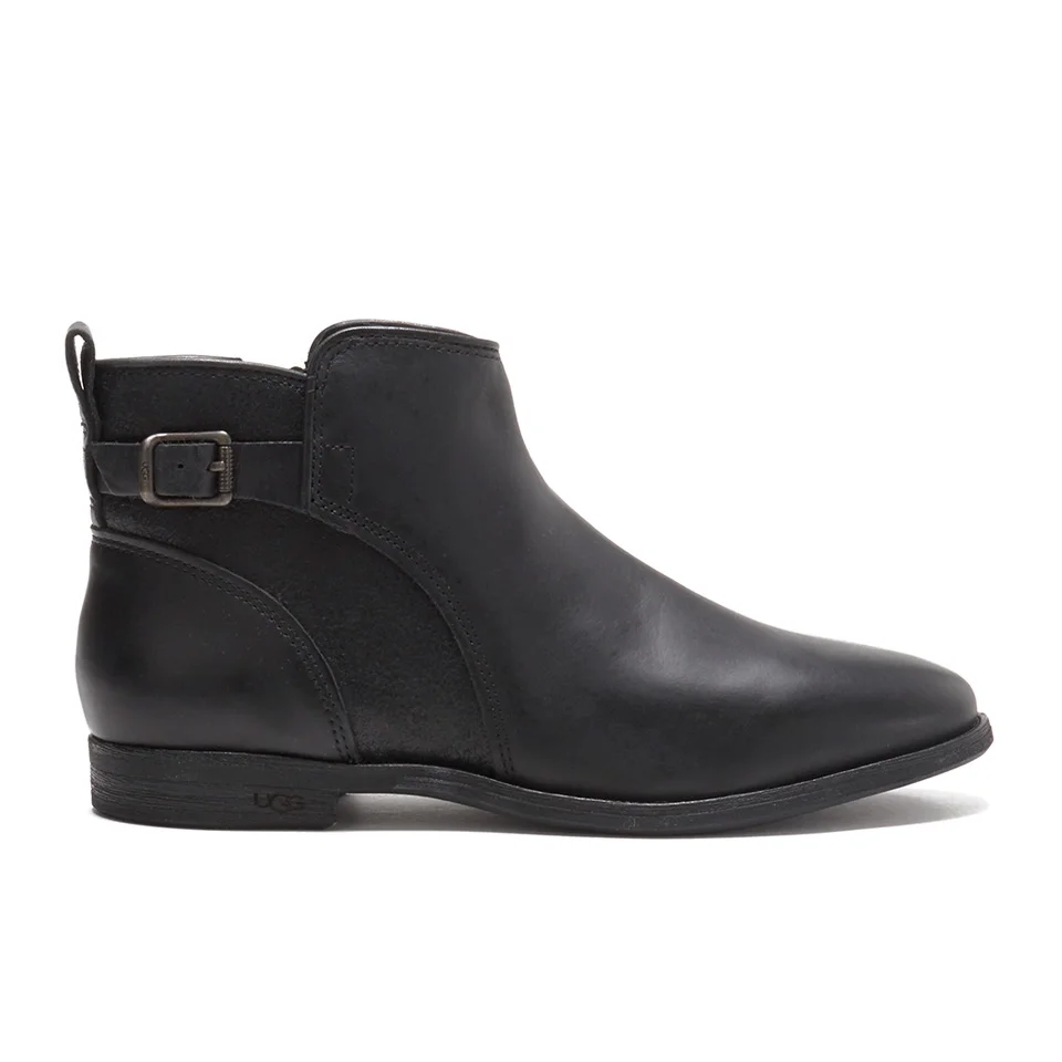 UGG Women's Demi Leather Flat Ankle Boots - Black Image 1