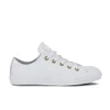 Converse Women's Chuck Taylor All Star Perforated Leather Ox Trainers - White/Biscuit - Image 1