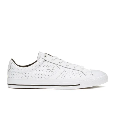 Converse Men's CONS Star Player Perforated Leather Trainers - White/Black