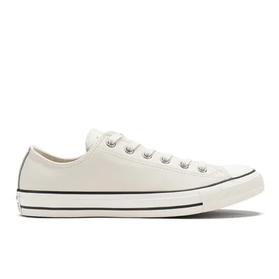 Converse Men's Chuck Taylor All Star Motorcycle Leather Ox Trainers - Parchment/Black/White