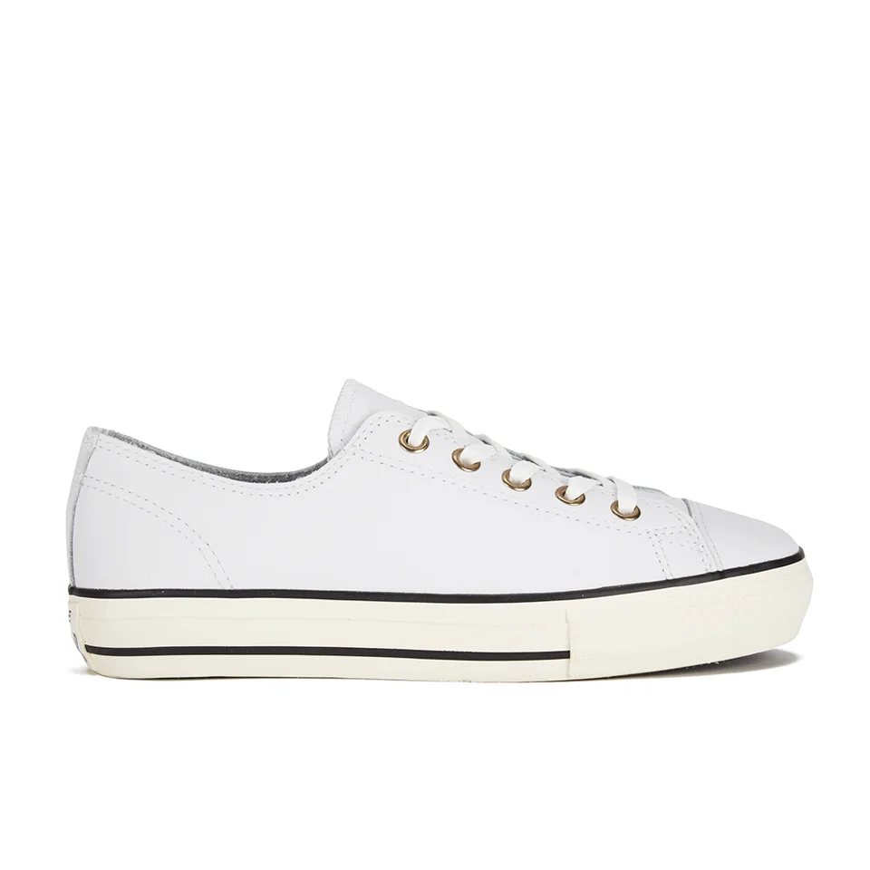 Converse Women's Chuck Taylor All Star High Line Craft Leather Flatform Ox Trainers - White/Egret Image 1