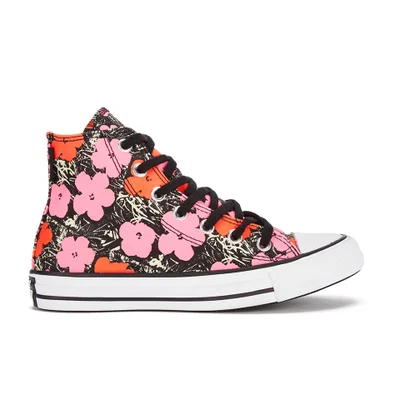 Converse Andy Warhol Chuck Taylor All Star Hi-Top Trainers - Poppy Red/Fuchsia Purple/White