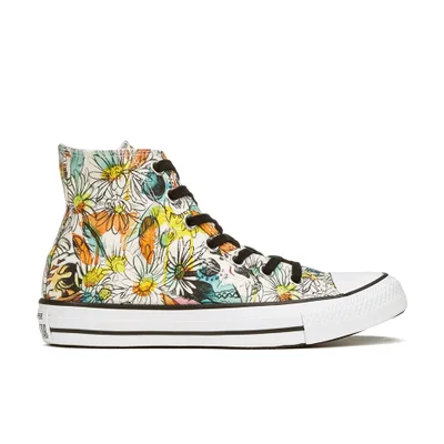 Converse Women's Chuck Taylor All Star Daisy Print Hi-Top Trainers - Black/Rebel Teal/White
