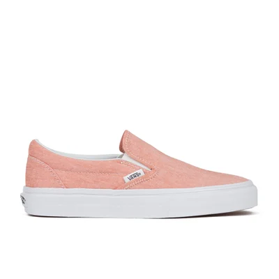 Vans Women's Classic Slip-on Chambray Trainers - Coral/True White