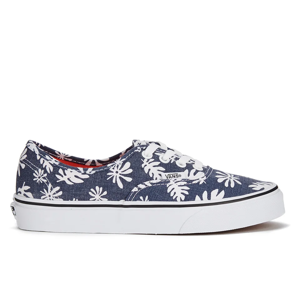 Vans Unisex Authentic Washed Kelp Trainers - Navy/White Image 1