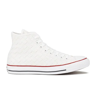 Converse Men's Chuck Taylor All Star Woven Canvas Hi-Top Trainers - White/Red