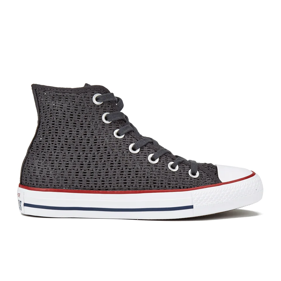 Converse Women's Chuck Taylor All Star Crochet Hi-Top Trainers - Almost Black/White Image 1