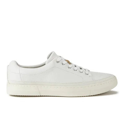 Clarks Men's Ballof Lace Leather Trainers - White