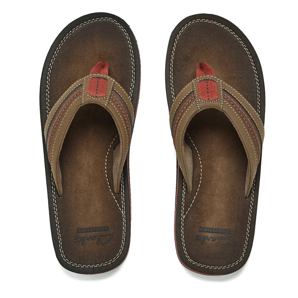 Clarks Men's Riverway Sun Toe-Post Sandals - Brown Image 1