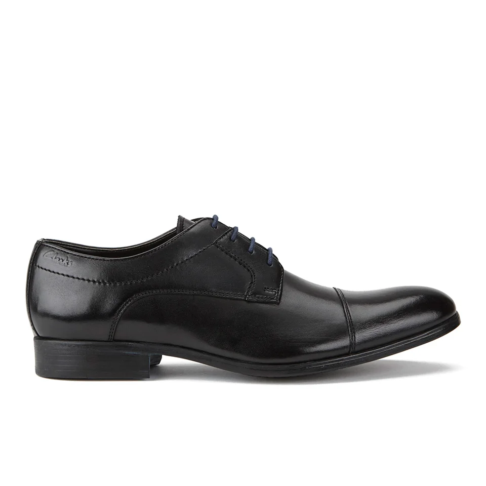Clarks Men's Banfield Cap Leather Derby Shoes - Black Image 1