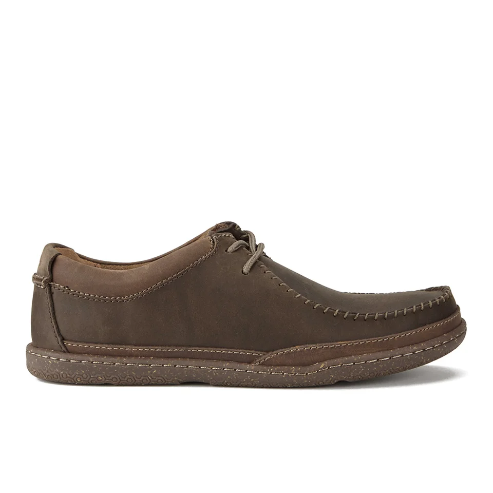Clarks Men's Trapell Pace Leather Lace-Up Shoes - Dark Brown Image 1