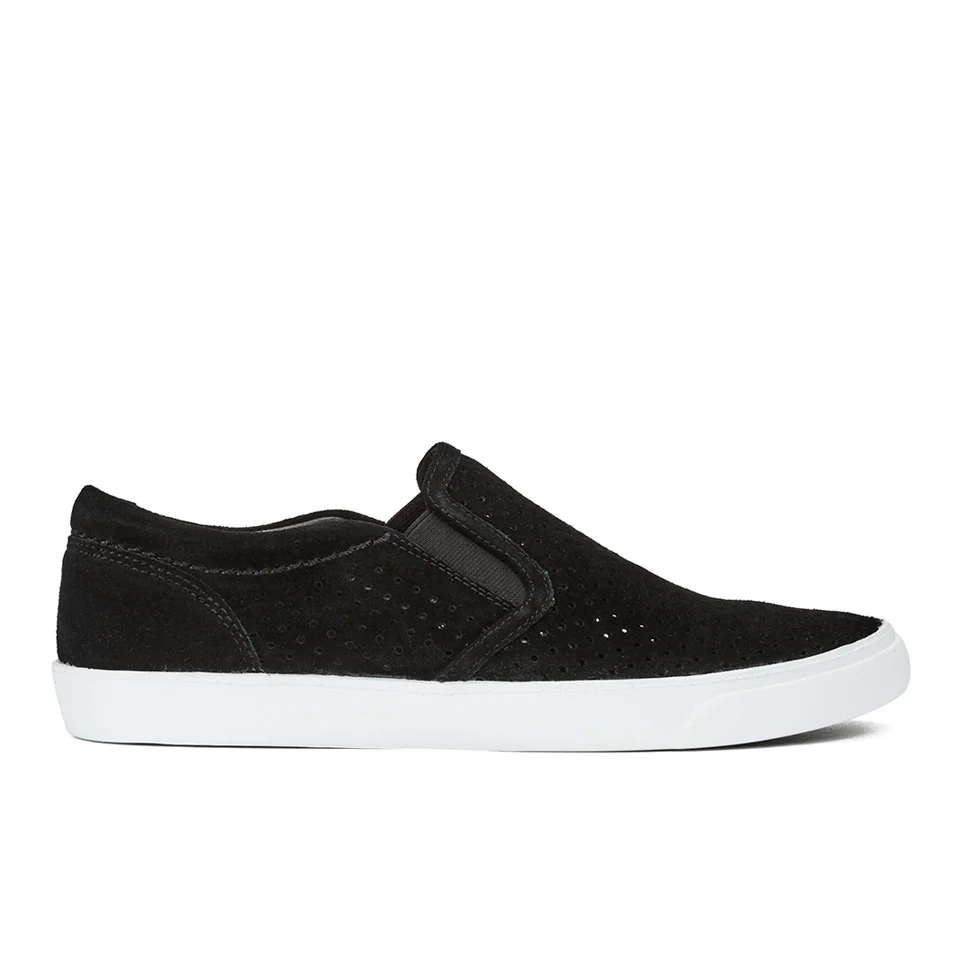 Clarks Women's Glove Puppet Suede Slip-On Trainers - Black Image 1