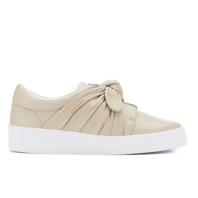 Senso Women's Annie Front Bow Leather Slip On Trainers - Sand